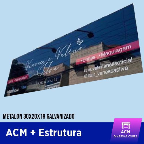 Letreiro em ACM + Metalon 