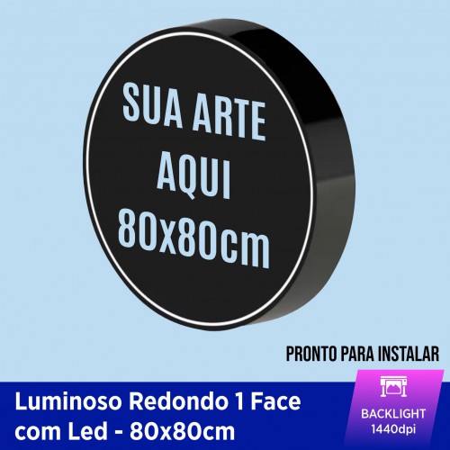 Luminoso em Acm com Face em acrílico 80x80